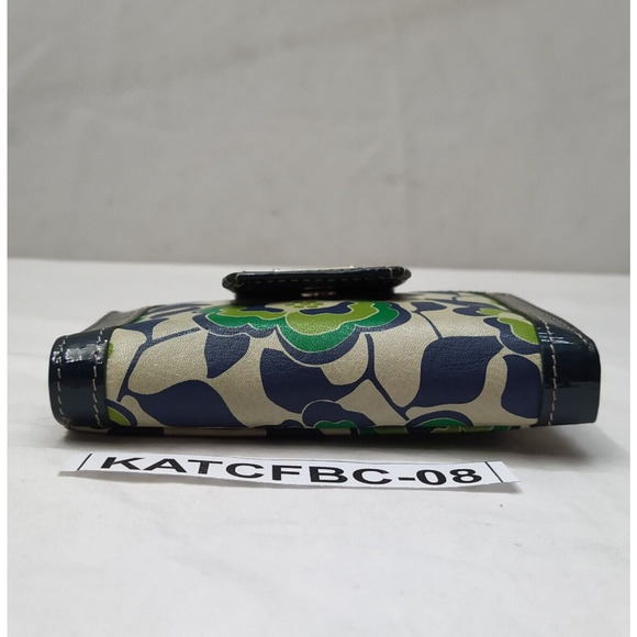 Fossil Multicolor Canvas Leather Trim Credit Card ID Window Bifold Wallet - Picture 6 of 16